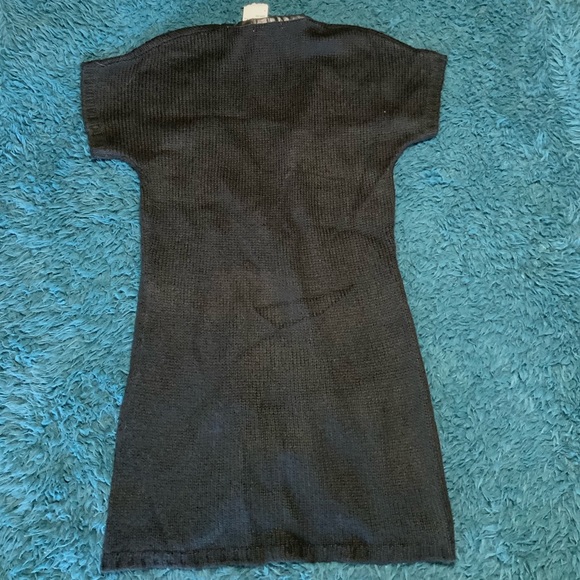 Faux Leather Trim Knit Cardigan - Picture 5 of 5